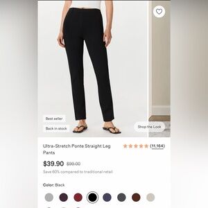 Quince Ultra Stretch Ponte Straight Leg Pants Large